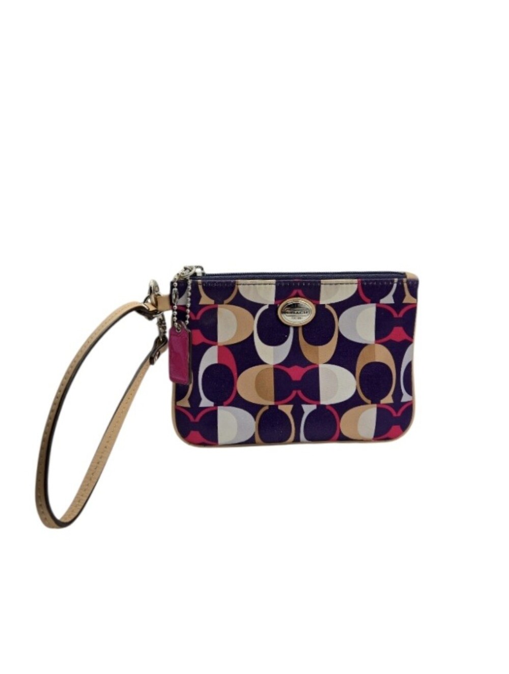 Coach Signature Monogram Nylon Wristlet